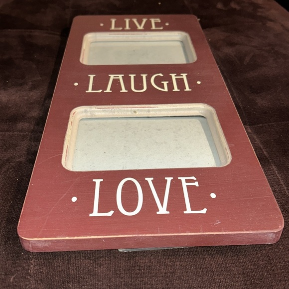 Live-Laugh-Love Double Photo Frame - Rustic Wooden Wall Decor - Picture 5 of 10